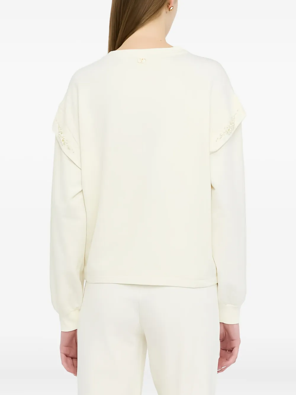 Liu •jo Pearl-embellished Sweatshirt In Yellow