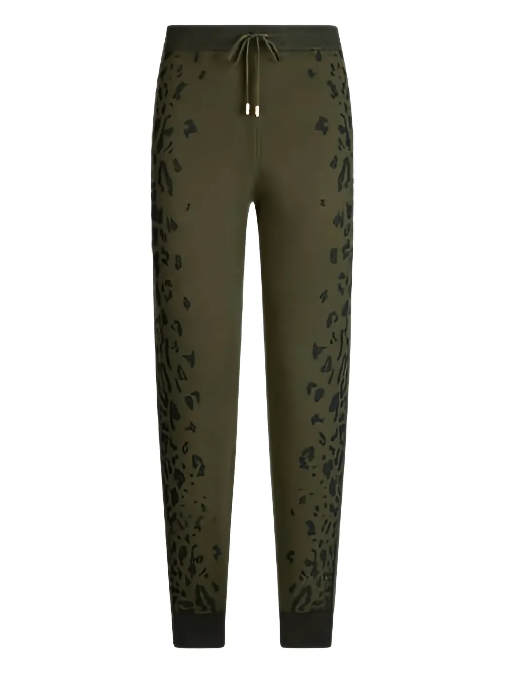 Liu •jo Leopard-print Drawstring-waistband Trousers In Green