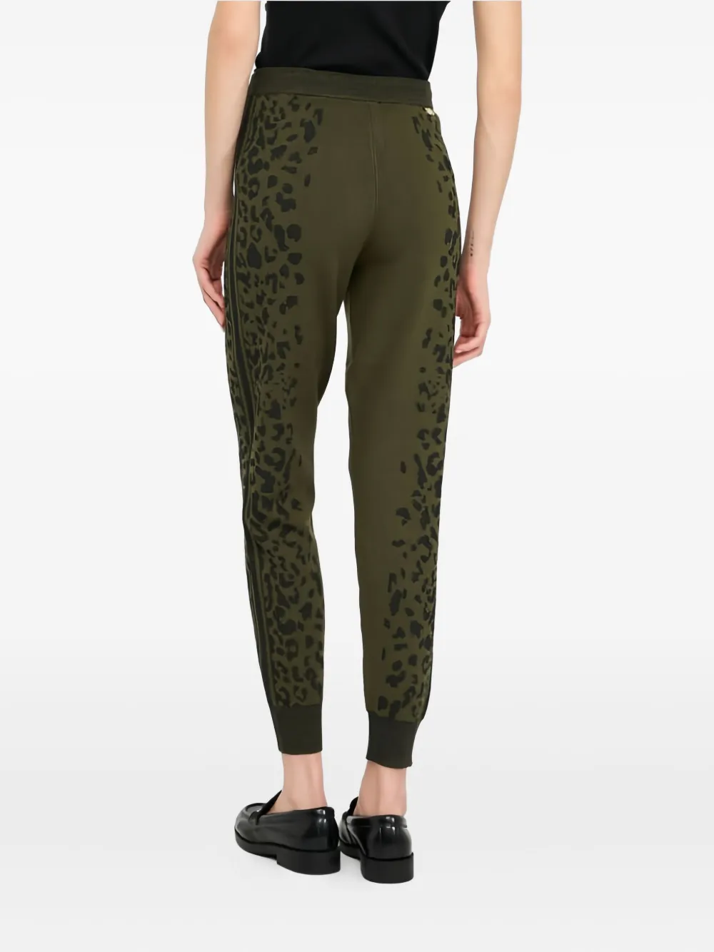 Liu •jo Leopard-print Drawstring-waistband Trousers In Green