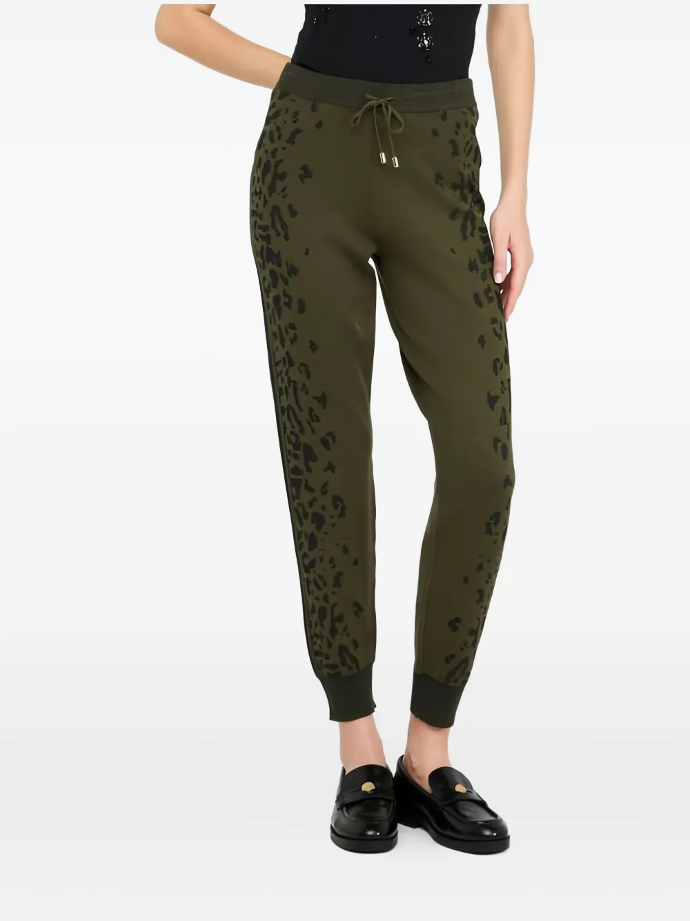 LIU JO leopard-print drawstring-waistband trousers - Groen