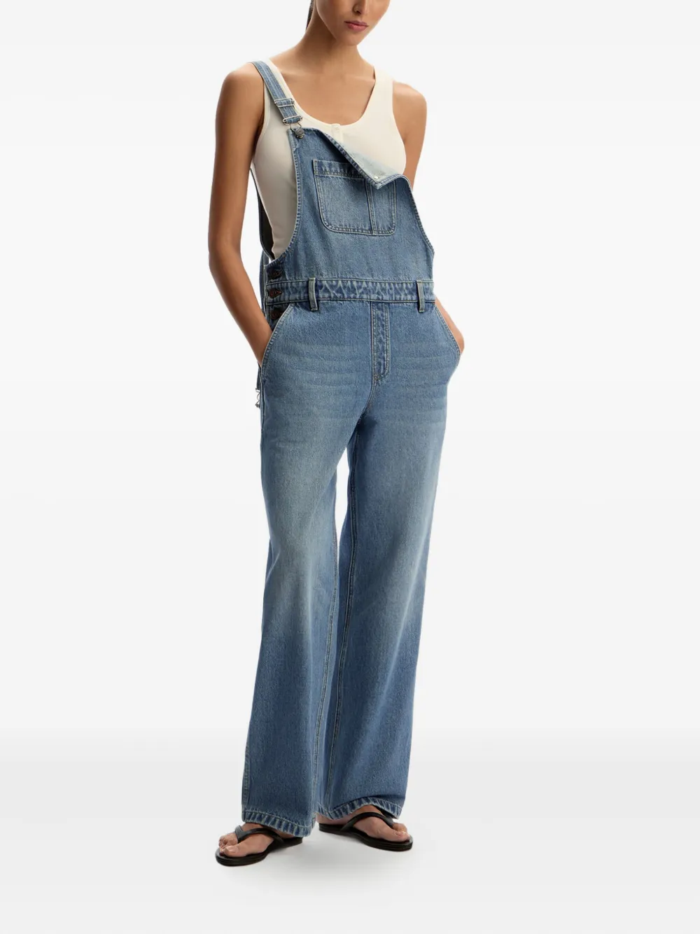 12 STOREEZ Spijker jumpsuit Blauw