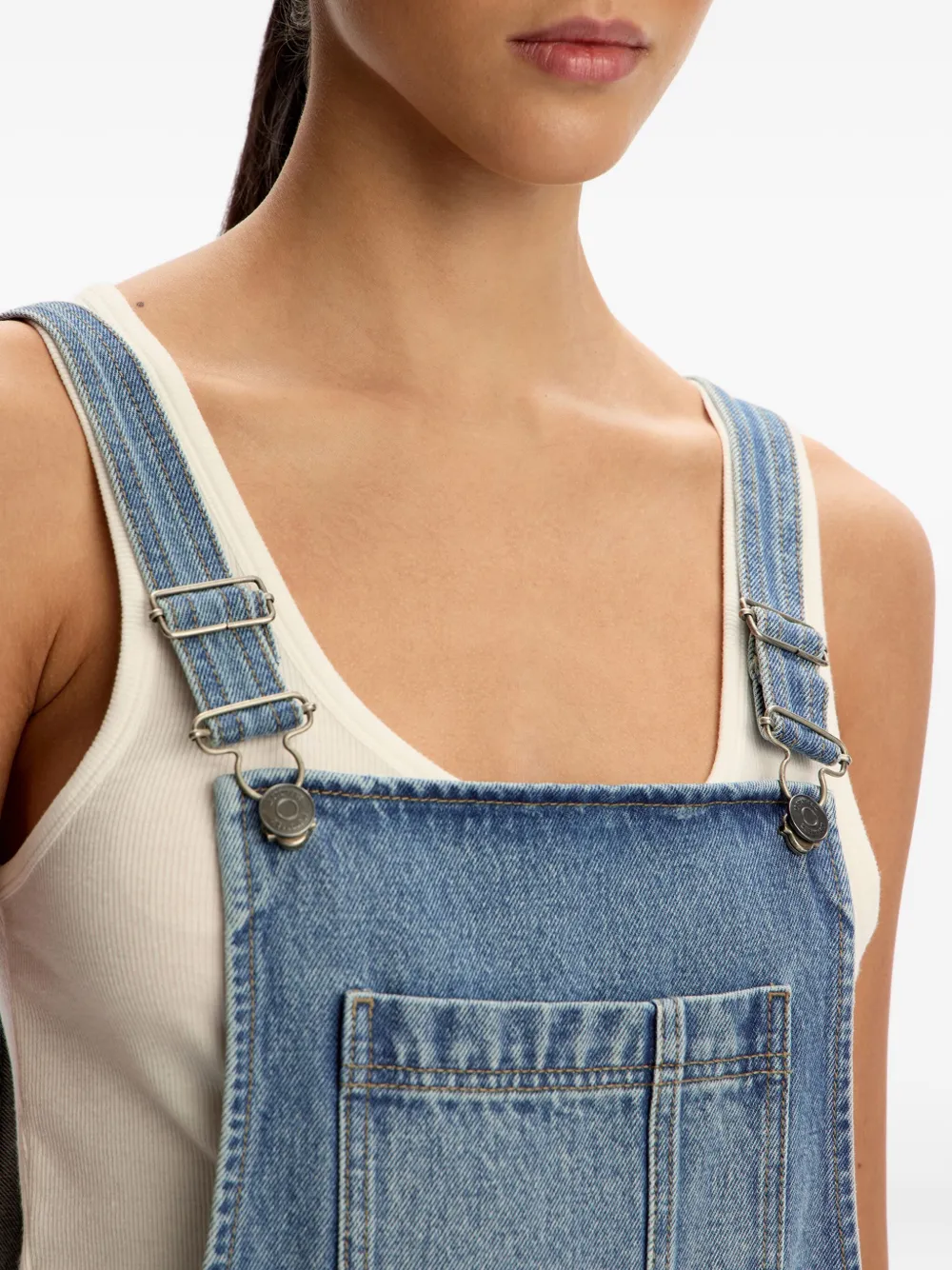 12 STOREEZ Spijker jumpsuit Blauw