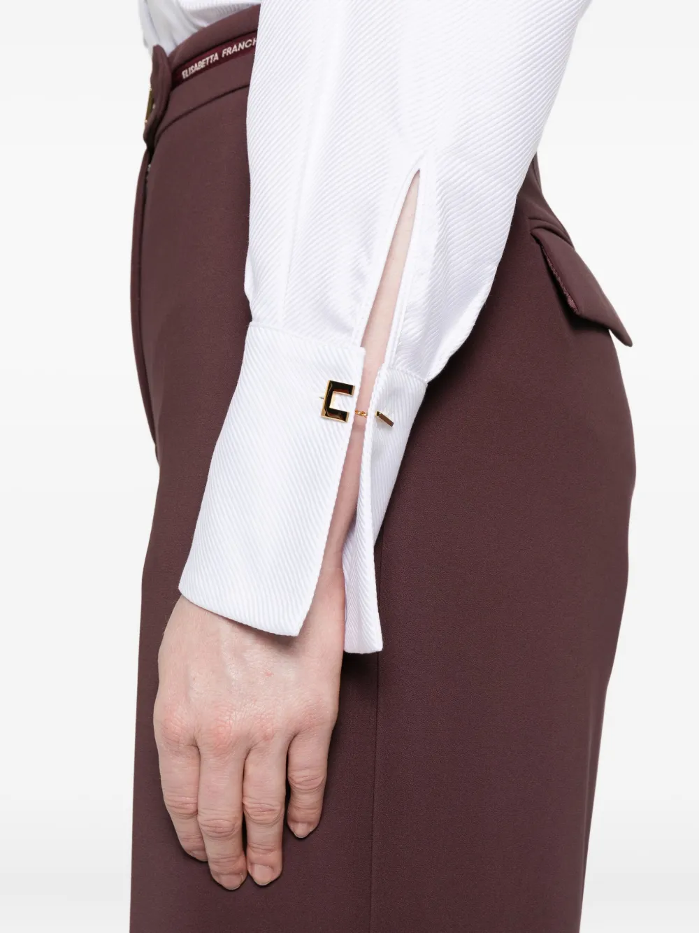 Elisabetta Franchi Katoenen blouse met vlak Wit