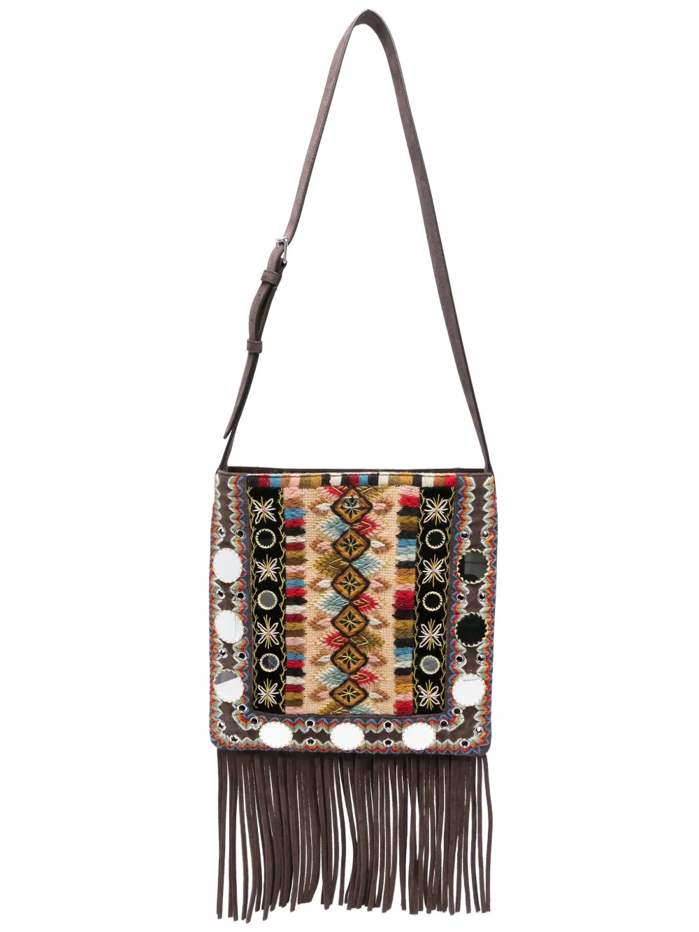 Valentino Garavani Crossbodytas met franje Bruin