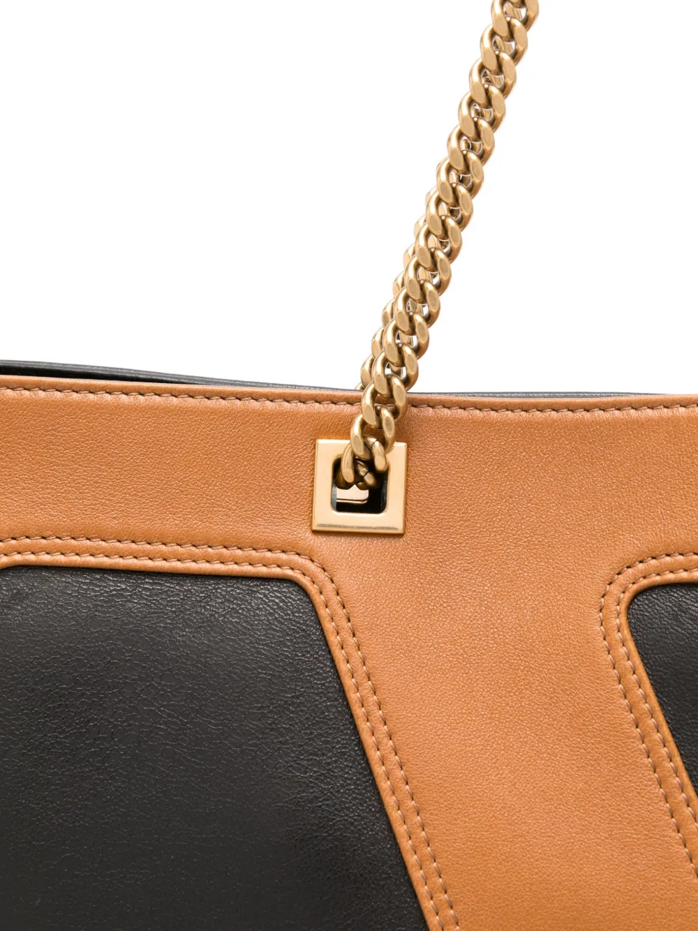 Valentino Garavani Grote schoudertas met dubbel bandje en logo Zwart