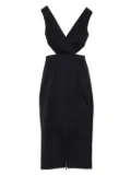 Safiyaa Oakley cut-out V-neck midi party dress - Blue