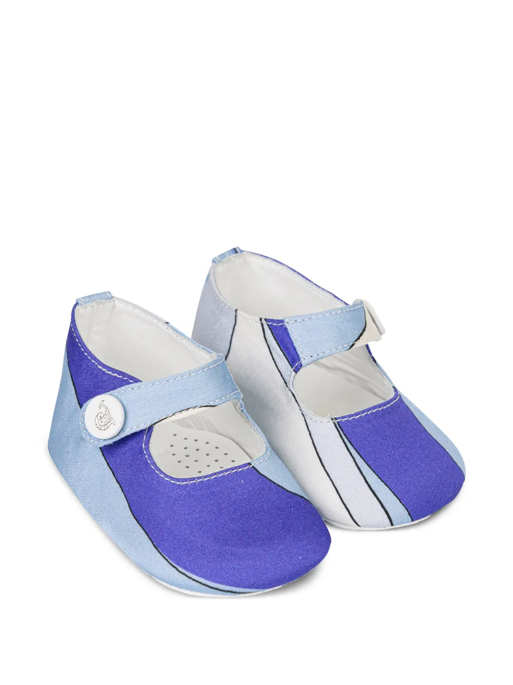 PUCCI Junior Mary Jane iride-print strap pre-walkers - Blau