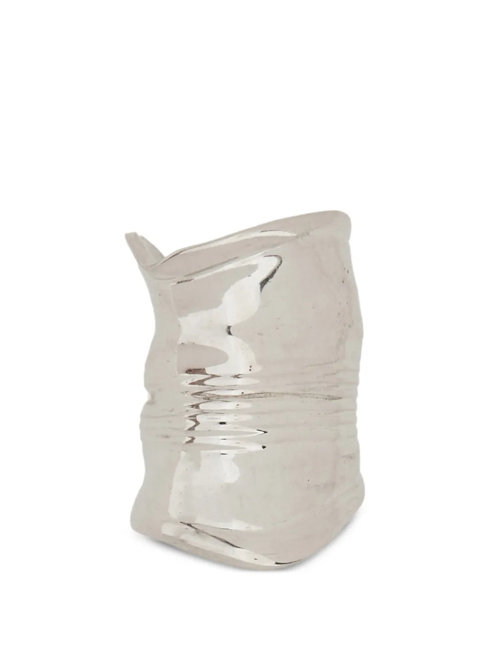 Jean Paul Gaultier crushed can ring - Argento