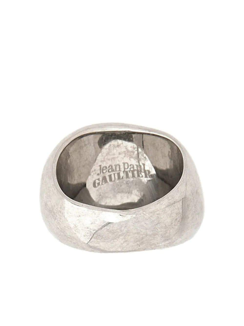 Jean Paul Gaultier embossed-logo ring - Zilver