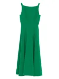 Safiyaa square-neck flared midi day dress - Green