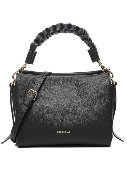 Coccinelle small braided-handle leather shoulder bag