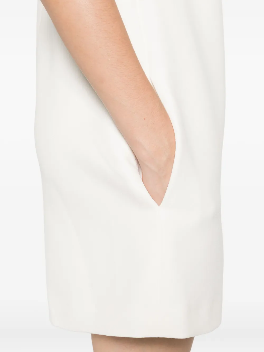 Safiyaa Verfraaide mini-jurk met korte mouwen Beige