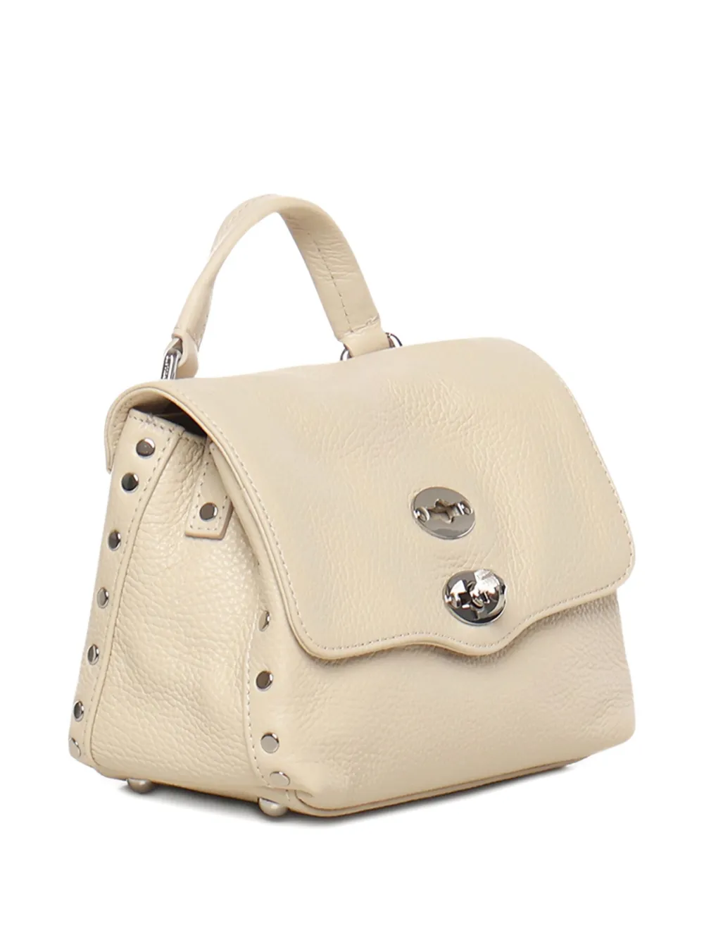 Zanellato Postina studded leather shoulder bag Beige