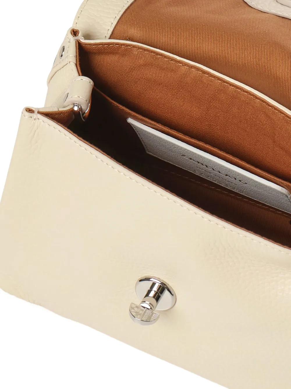 Zanellato Postina studded leather shoulder bag Beige