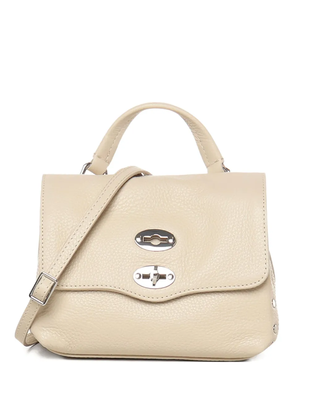 Zanellato Postina studded leather shoulder bag Beige