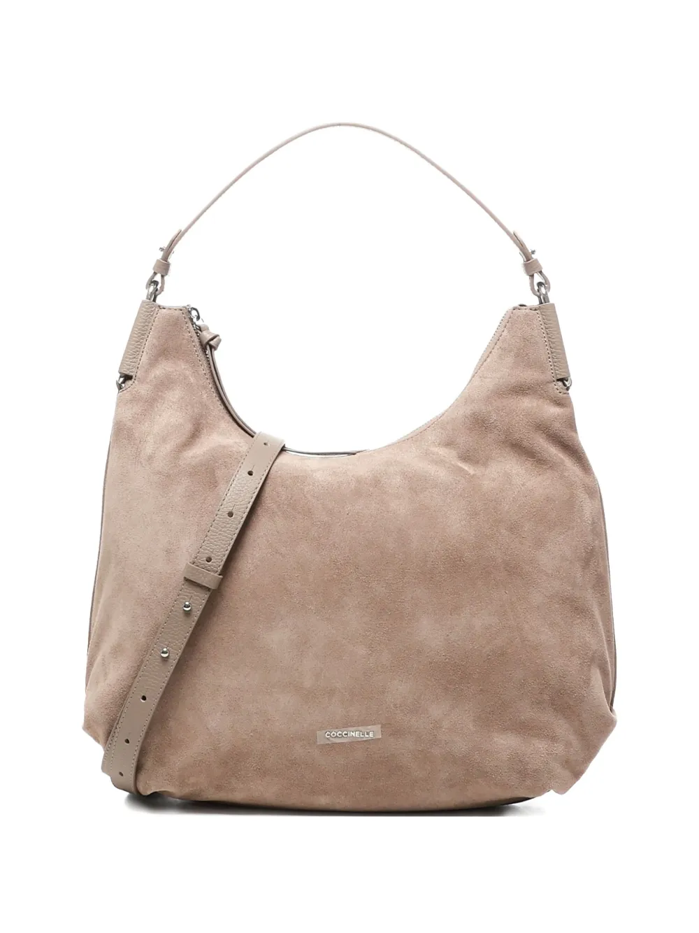 Coccinelle Suède leren schoudertas Beige