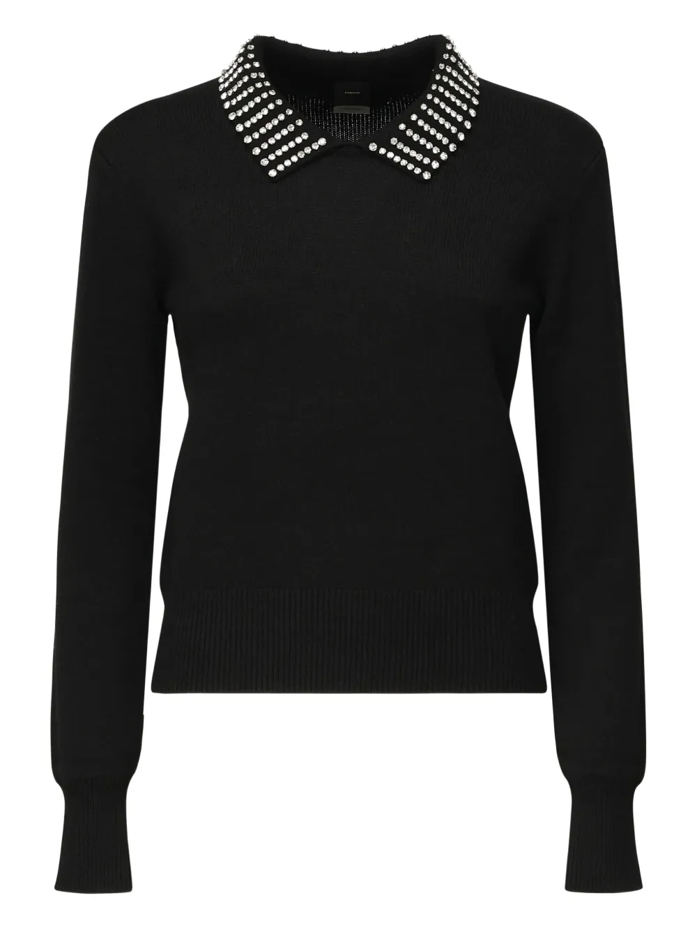 crystal-embellished collar sweater
