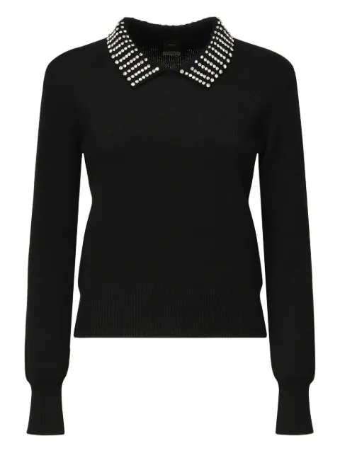 PINKO crystal-embellished collar sweater