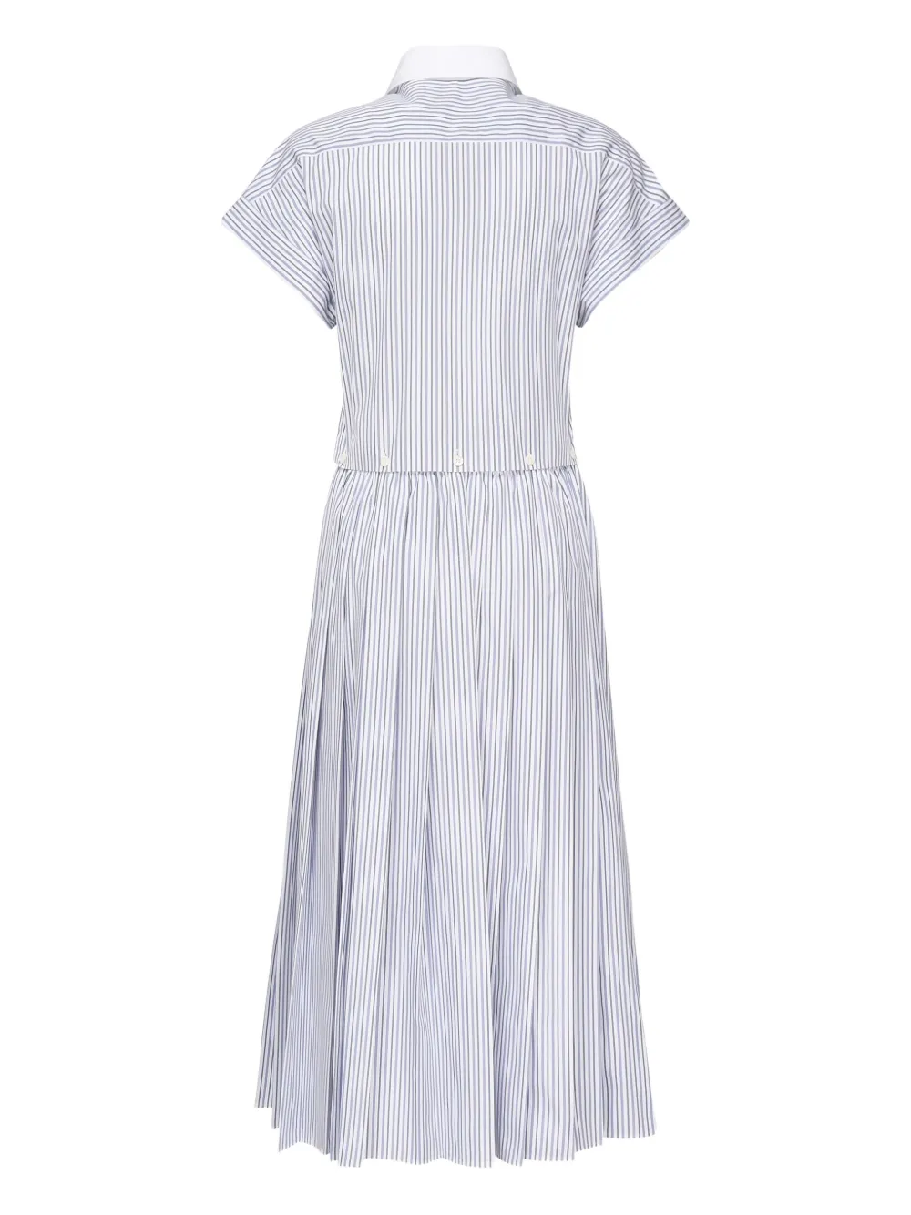 Miu striped pleated midi dress Grijs