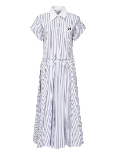 Miu Miu striped pleated midi dress