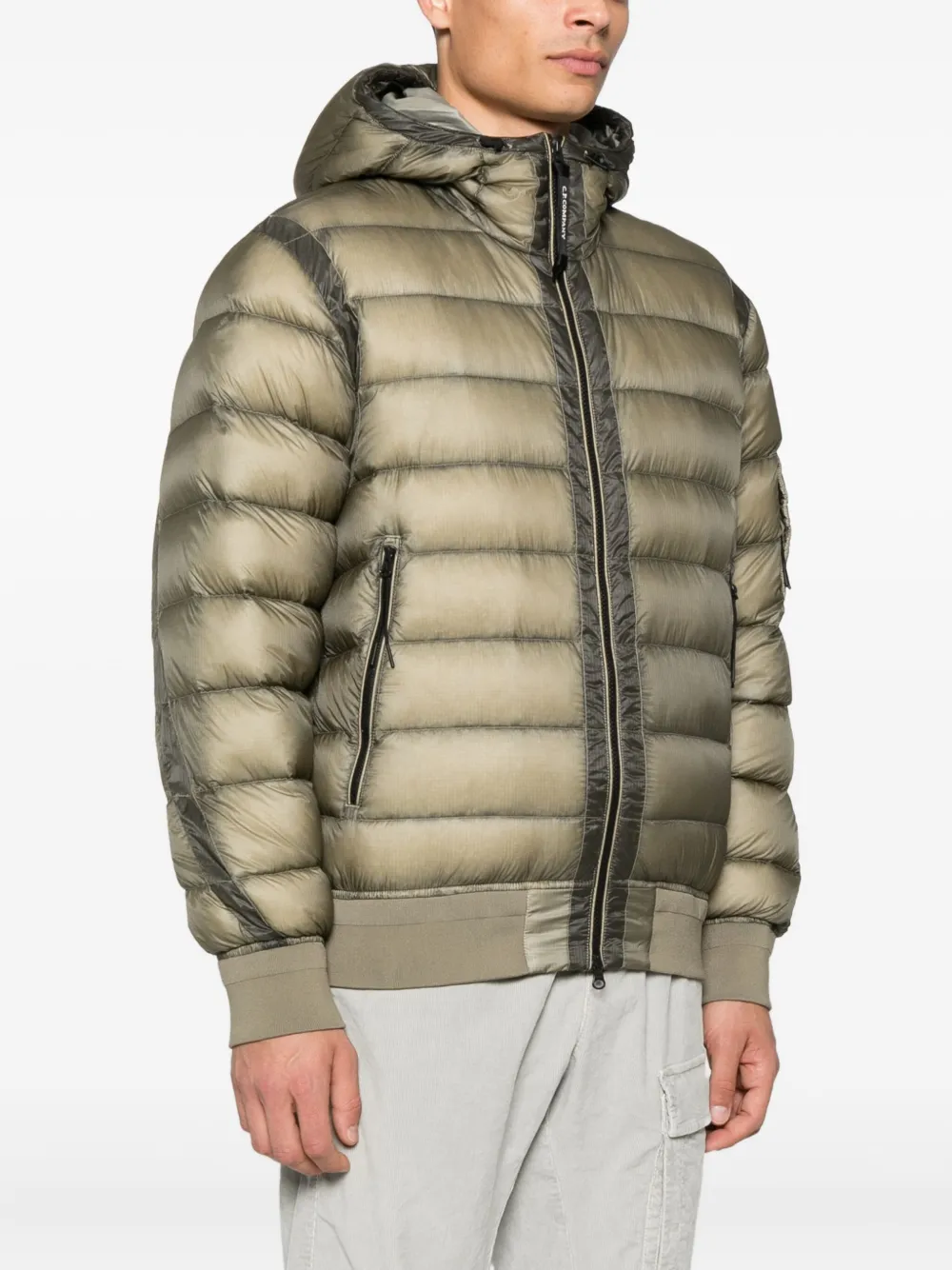 C.P. Company hooded quilted jacket Groen