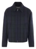 Jil Sander plaid zip-front bomber jacket - Blue