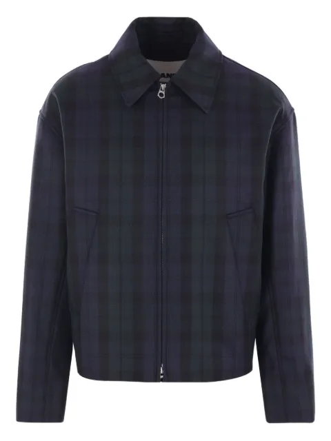 Jil Sander veste bomber à fermeture zippée à carreaux