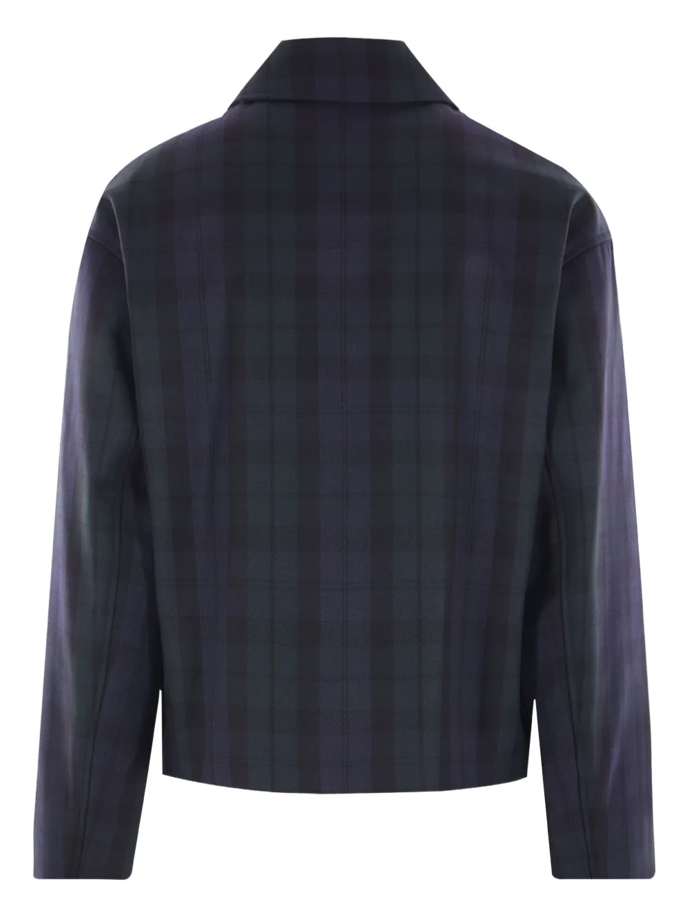 Jil Sander Geruit bomberjack met rits Blauw