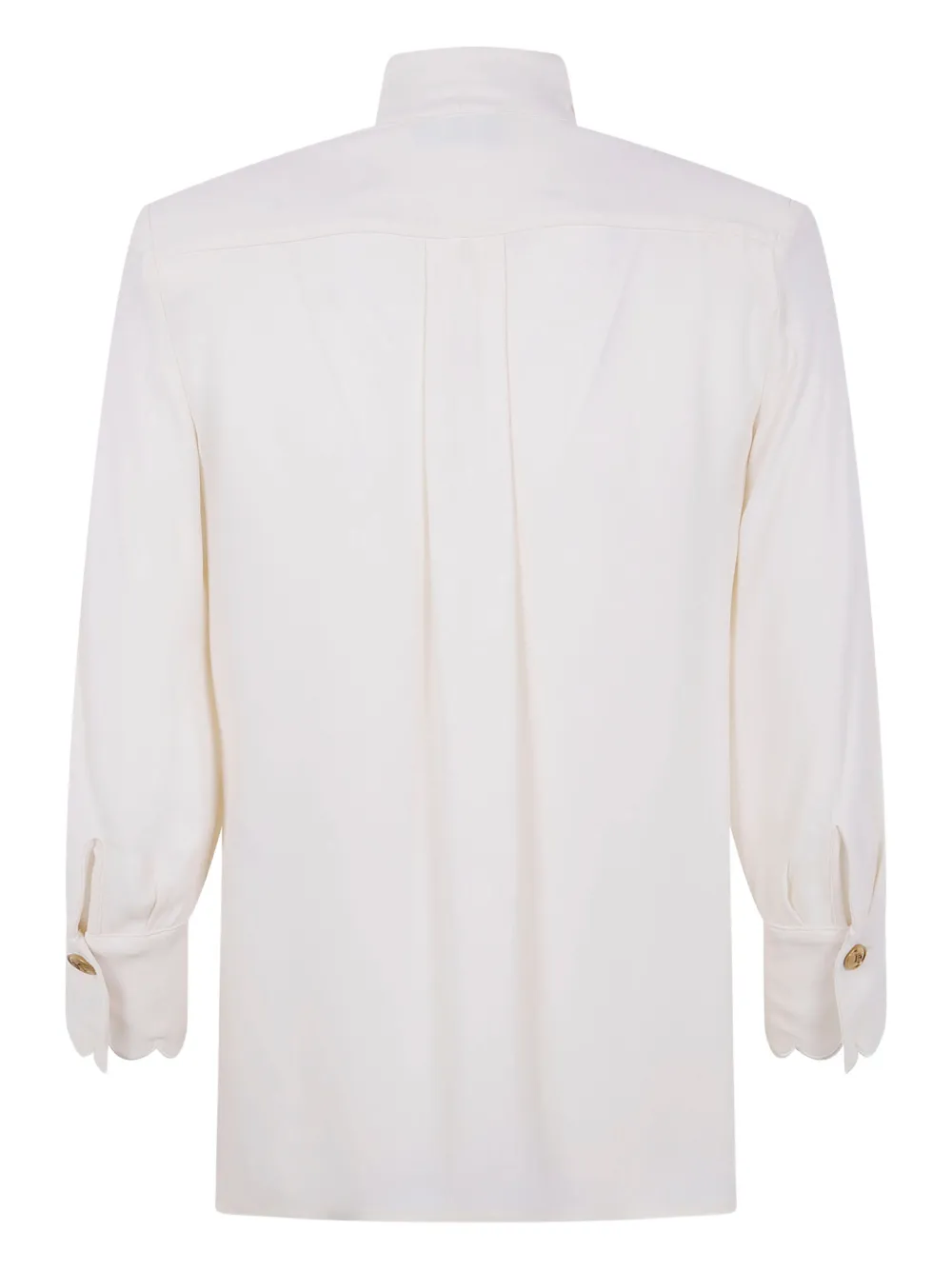 Elisabetta Franchi scallop-edge embroidered blouse Wit