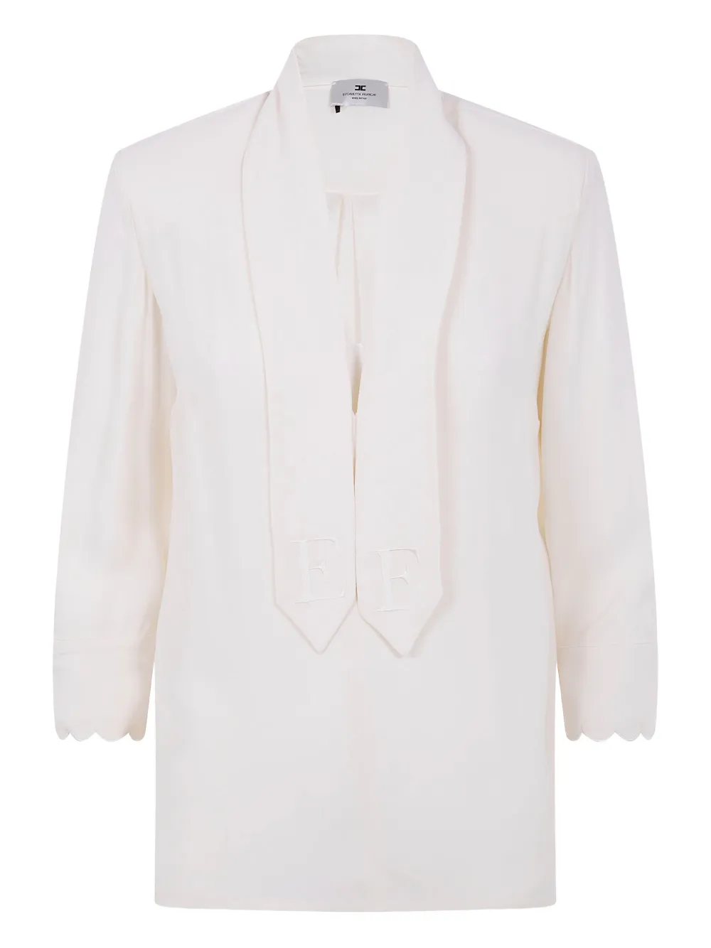 Elisabetta Franchi scallop-edge embroidered blouse Wit