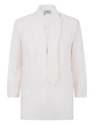RED Valentino Point d'esprit long-sleeved Blouse | White | FARFETCH