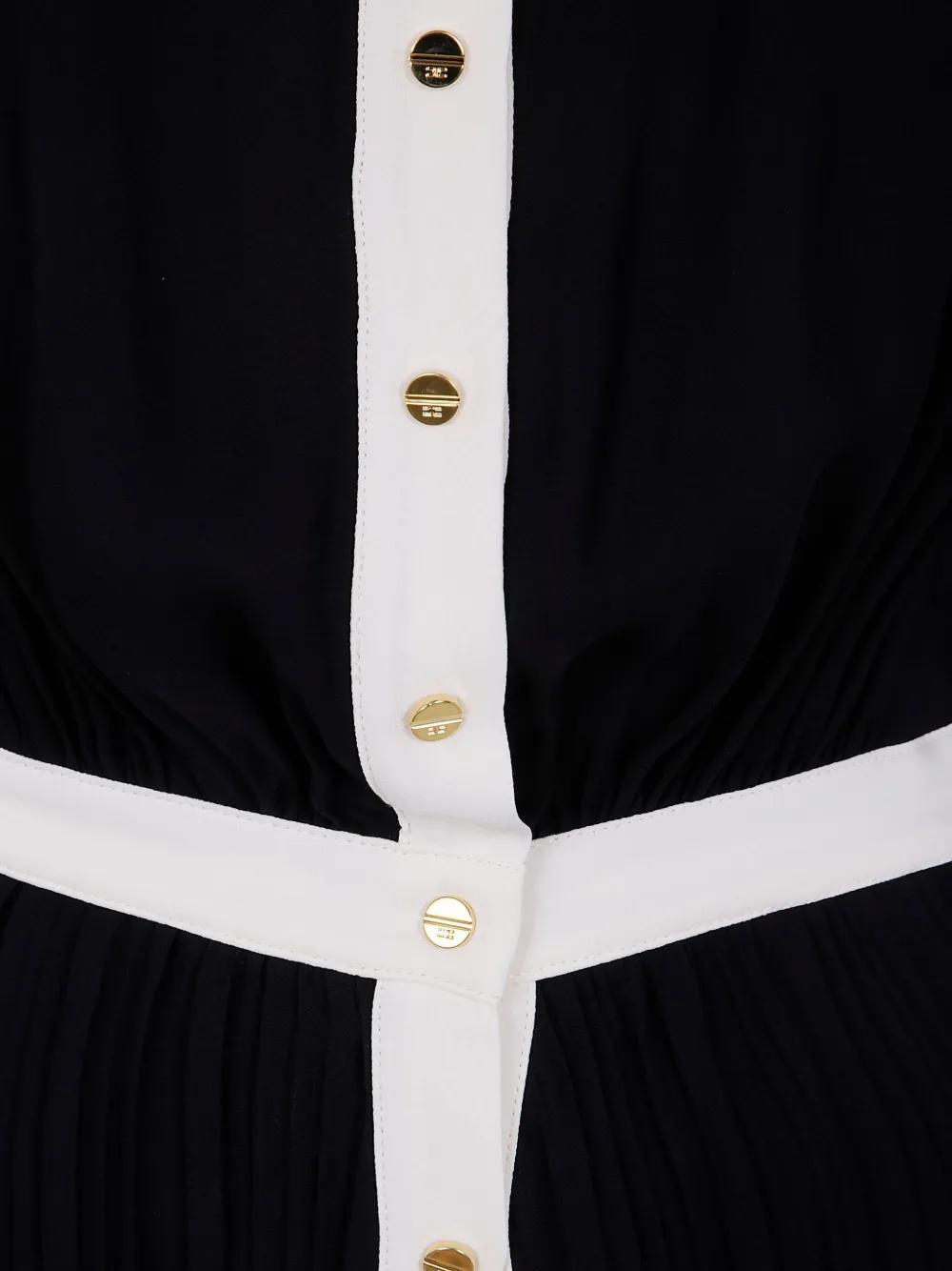 Elisabetta Franchi pleated buttoned midi dress Zwart