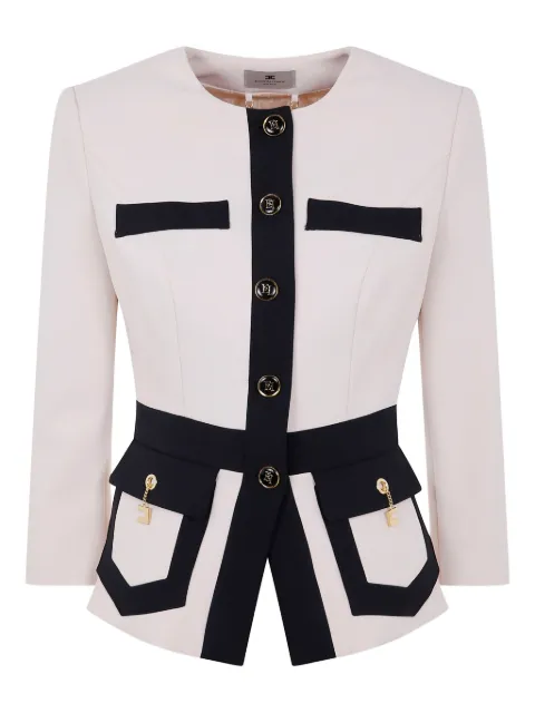 Elisabetta Franchi two-tone logo-detail jacket