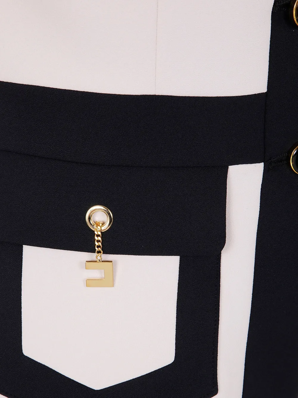 Elisabetta Franchi two-tone logo-detail jacket Wit