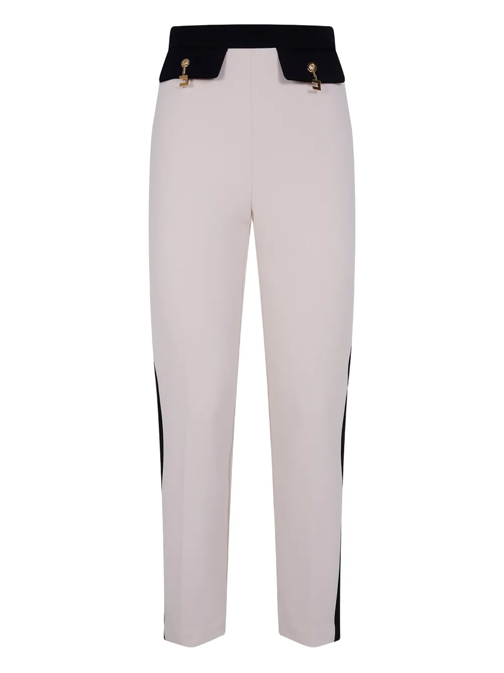 Elisabetta Franchi side-stripe logo-detail trousers Wit