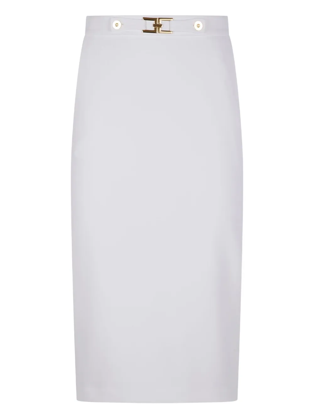 Elisabetta Franchi gold-buckle pencil skirt Wit