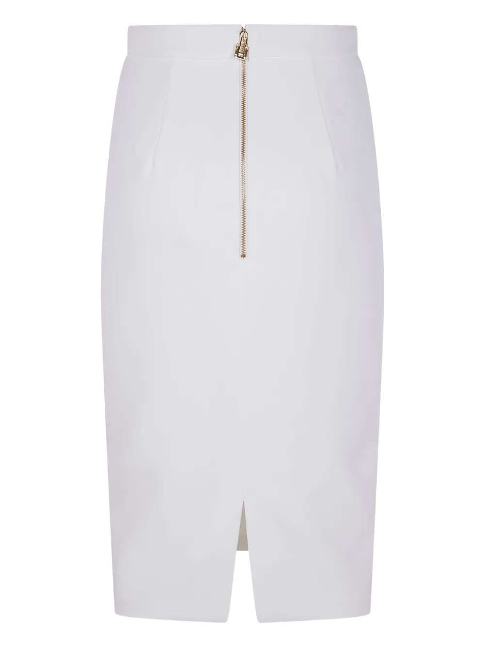 Elisabetta Franchi gold-buckle pencil skirt Wit