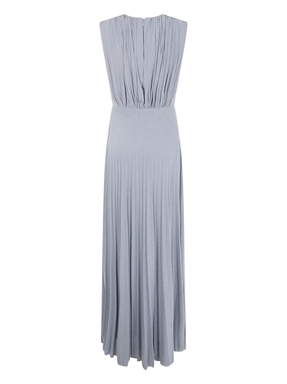 Elisabetta Franchi pleated V-neck maxi dress Grijs