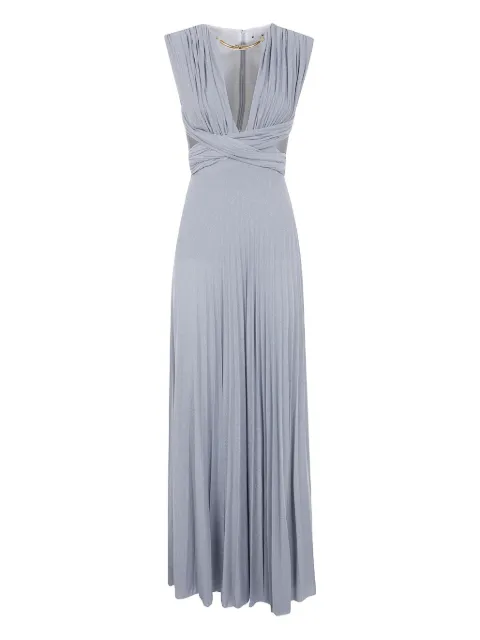 Elisabetta Franchi pleated V-neck maxi dress