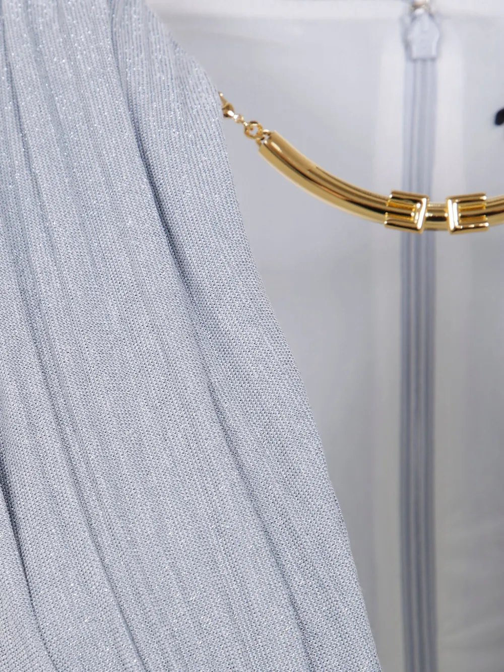 Elisabetta Franchi pleated V-neck maxi dress Grijs