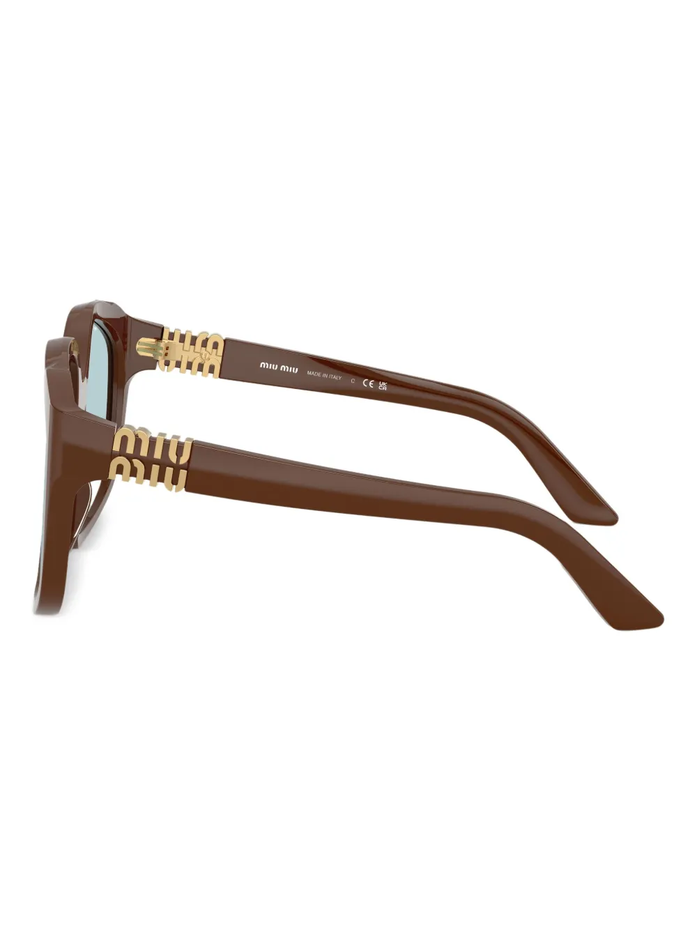 Miu Eyewear MUA07S zonnebril met geometrisch montuur Bruin