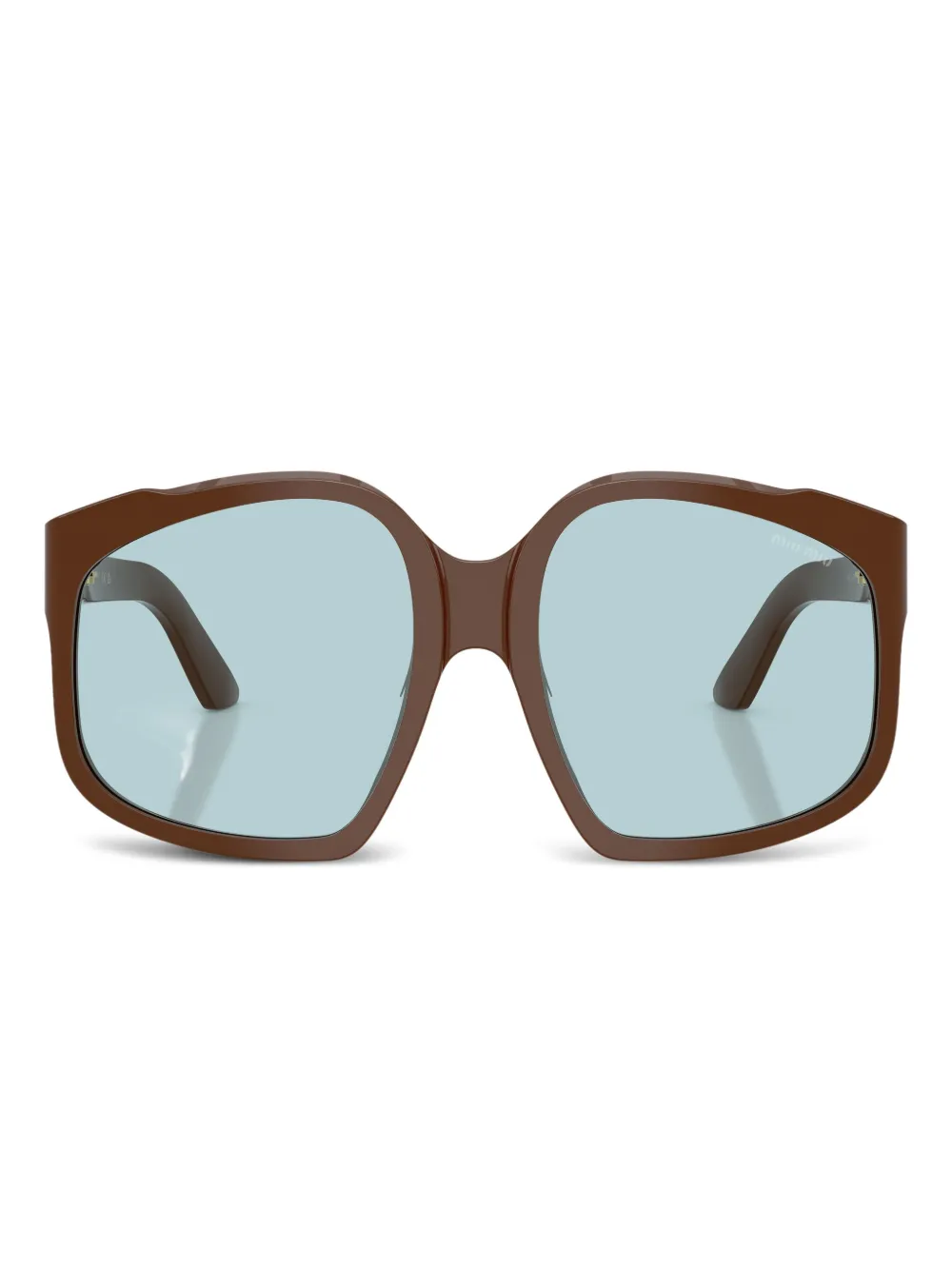 Miu Eyewear MUA07S zonnebril met geometrisch montuur Bruin