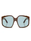 Miu Miu Eyewear MUA07S geometric-frame sunglasses - Brown
