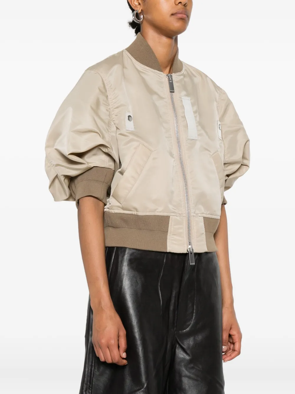 sacai Bomberjack met rits Beige