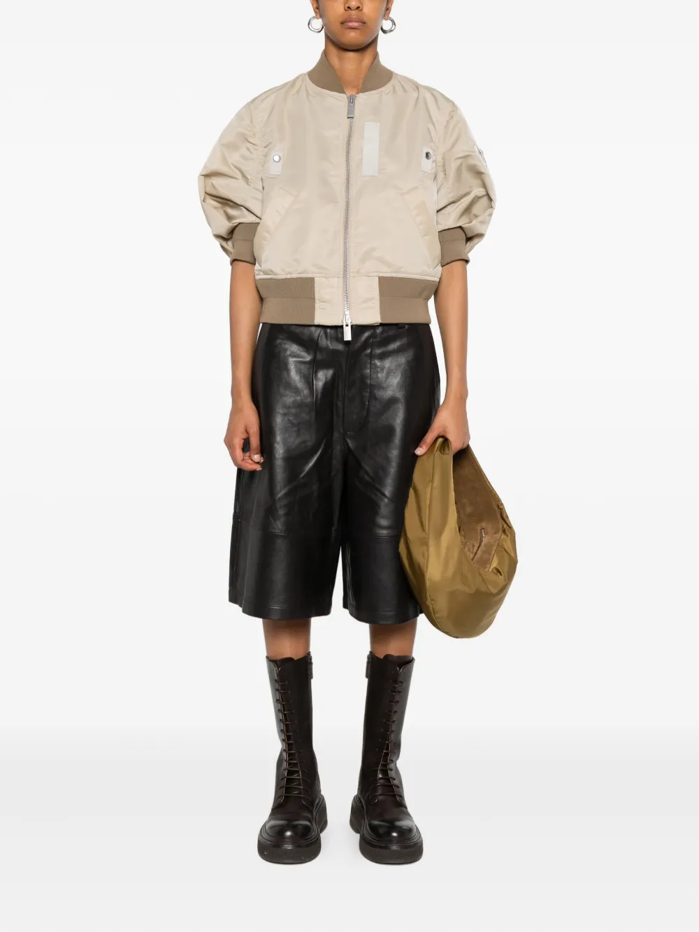 sacai Bomberjack met rits Beige