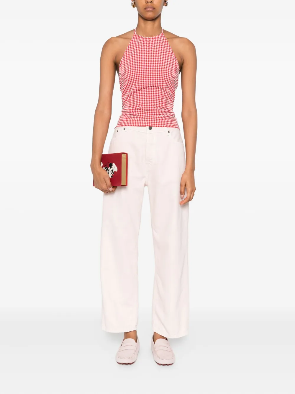 Haikure logo-patch jeans Roze