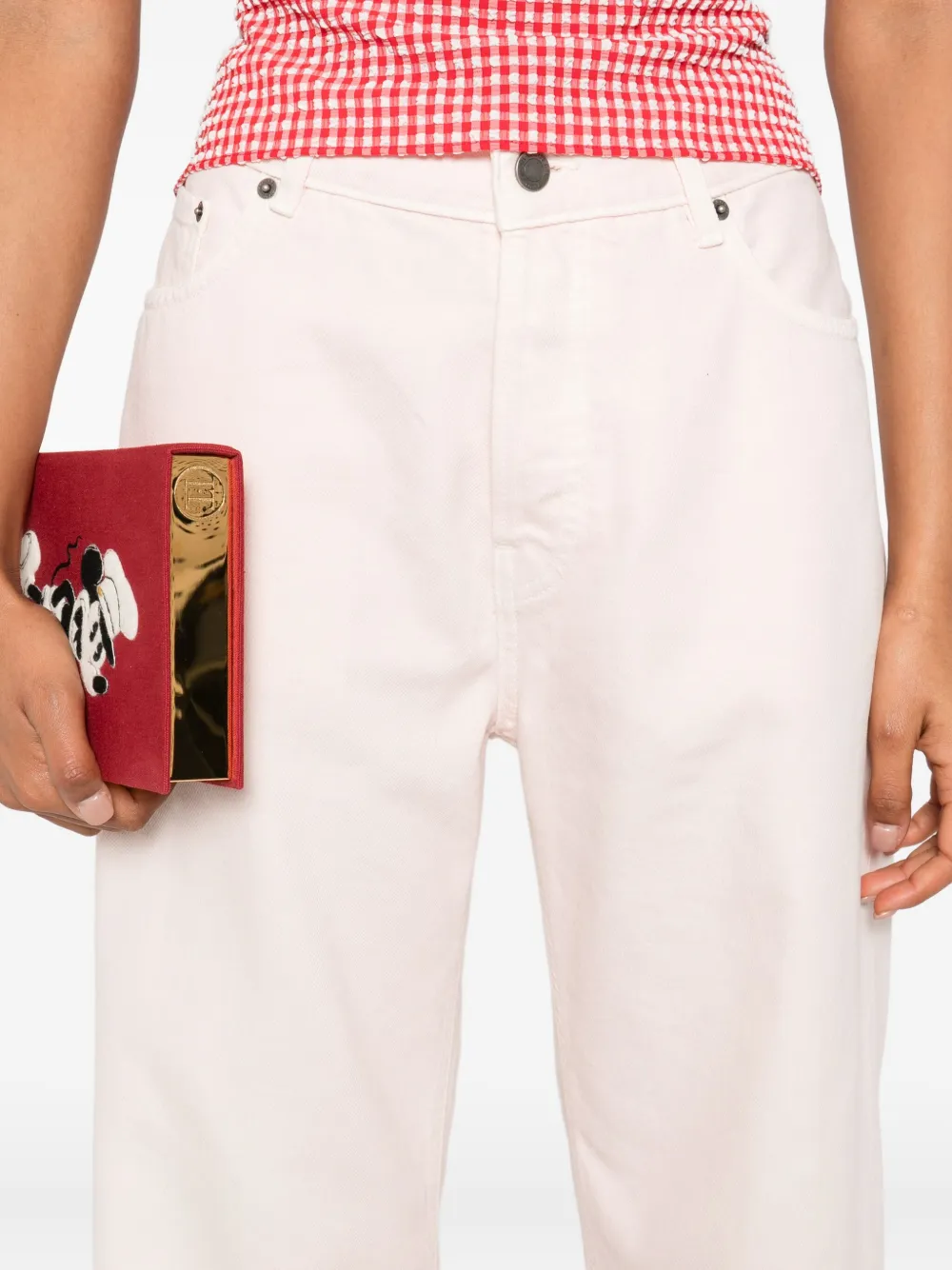 Haikure logo-patch jeans Roze