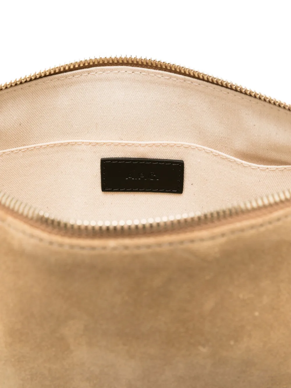 A.P.C. suede zip-fastening shoulder bag Beige