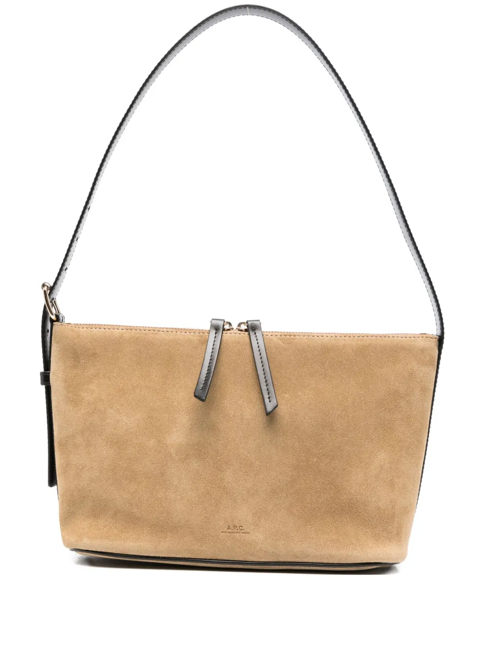 A.P.C. suede zip-fastening shoulder bag Beige