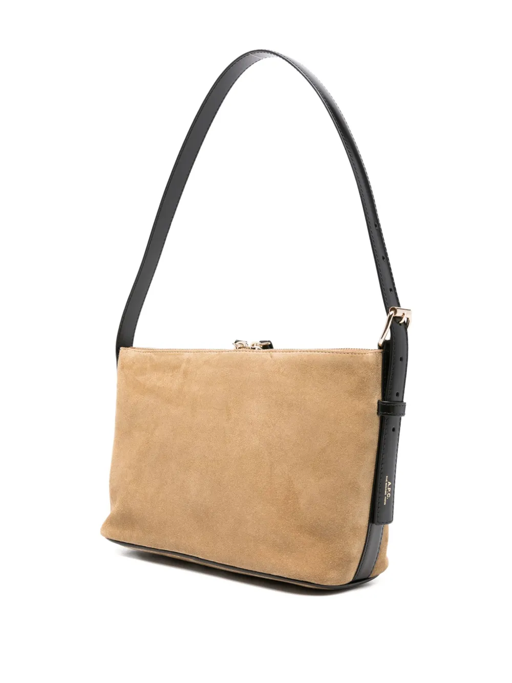 A.P.C. suede zip-fastening shoulder bag Beige